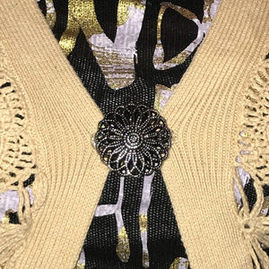 COPY - Silver Brooch sweater clip guard Cardigan …